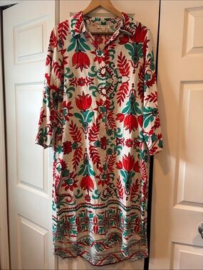 Fig and Fig Floral button shirt dress (no belt)